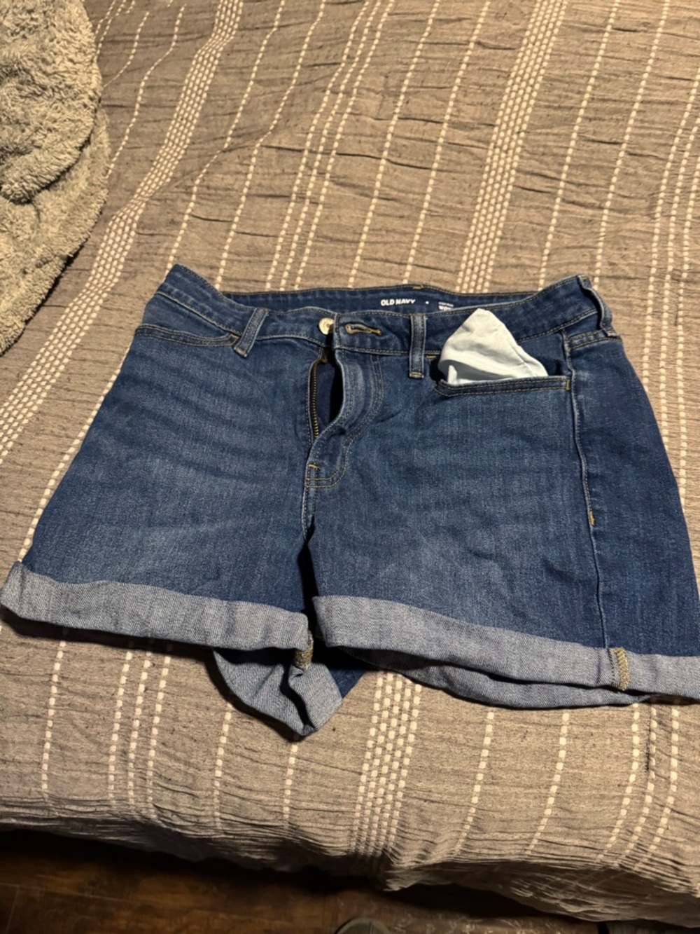 Old Navy Medium Blue Cuffed Denim Shorts